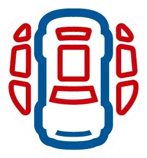 A logo of a car with all windows highlighted