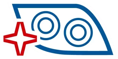 a logo of a polished headlight