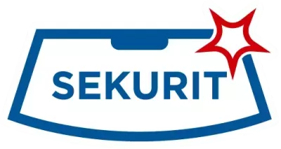 A logo of a windshield with SEKURIT written on it