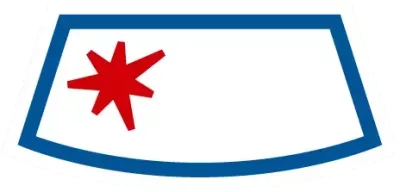 A logo of a damaged windscreen